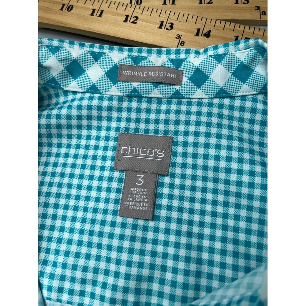Chicos Wrinkle Resistant Gingham Button Down Shir… - image 4